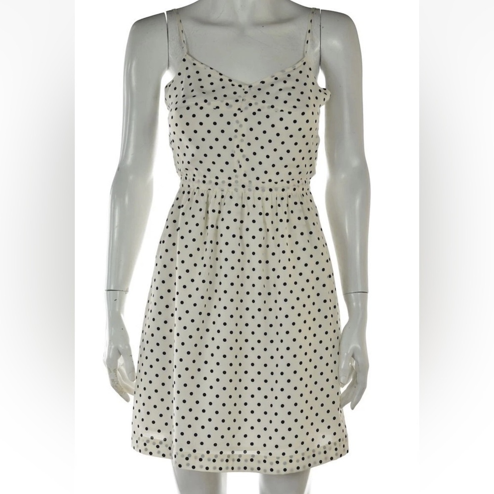 J. Crew Polka Dot Spaghetti Strap Dress Size 00 with pockets Sheath Above Knee